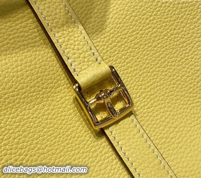 Promotional Hermes Halzan 25cm Bag in Togo Calfskin H092501 Chick Yellow 2024