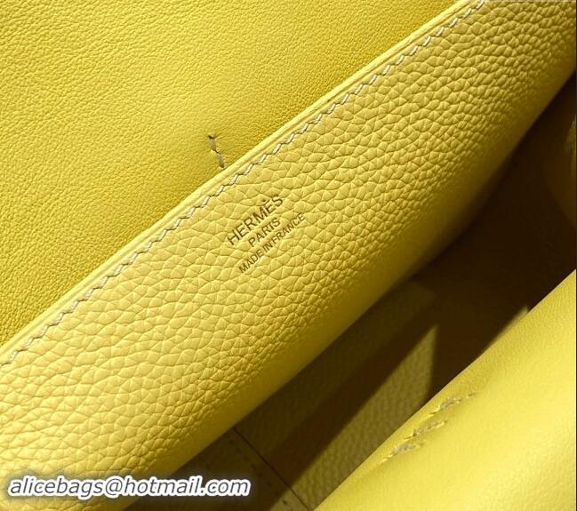 Promotional Hermes Halzan 25cm Bag in Togo Calfskin H092501 Chick Yellow 2024