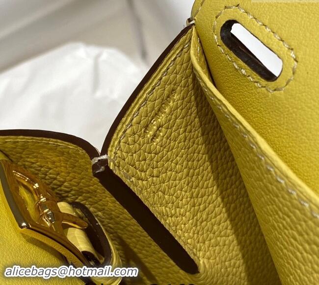 Promotional Hermes Halzan 25cm Bag in Togo Calfskin H092501 Chick Yellow 2024