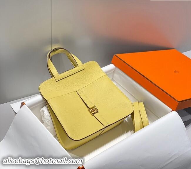 Promotional Hermes Halzan 25cm Bag in Togo Calfskin H092501 Chick Yellow 2024