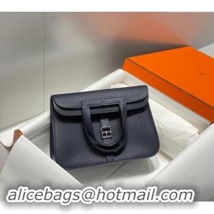 Best Price Hermes Halzan 25cm Bag in Togo Calfskin H092501 Midnight Blue 2024