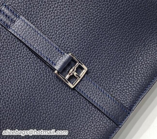 Best Price Hermes Halzan 25cm Bag in Togo Calfskin H092501 Midnight Blue 2024