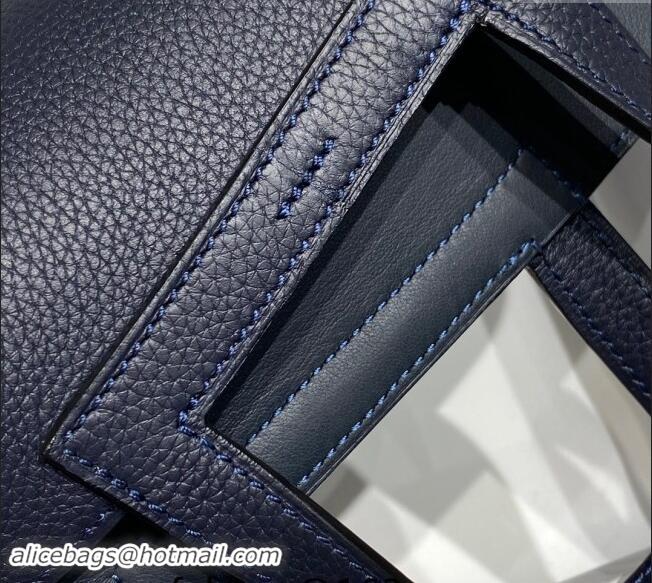 Best Price Hermes Halzan 25cm Bag in Togo Calfskin H092501 Midnight Blue 2024