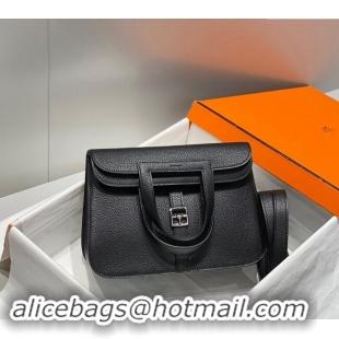 Good Looking Hermes Halzan 25cm Bag in Togo Calfskin H092501 Black/Silver 2024