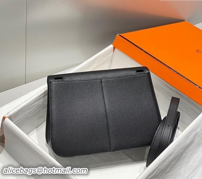 Good Looking Hermes Halzan 25cm Bag in Togo Calfskin H092501 Black/Silver 2024