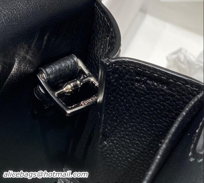 Good Looking Hermes Halzan 25cm Bag in Togo Calfskin H092501 Black/Silver 2024