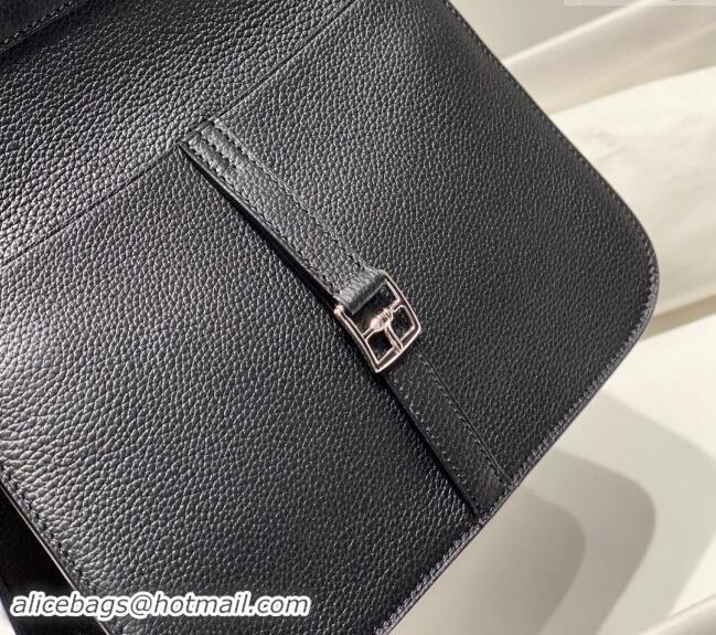 Good Looking Hermes Halzan 25cm Bag in Togo Calfskin H092501 Black/Silver 2024