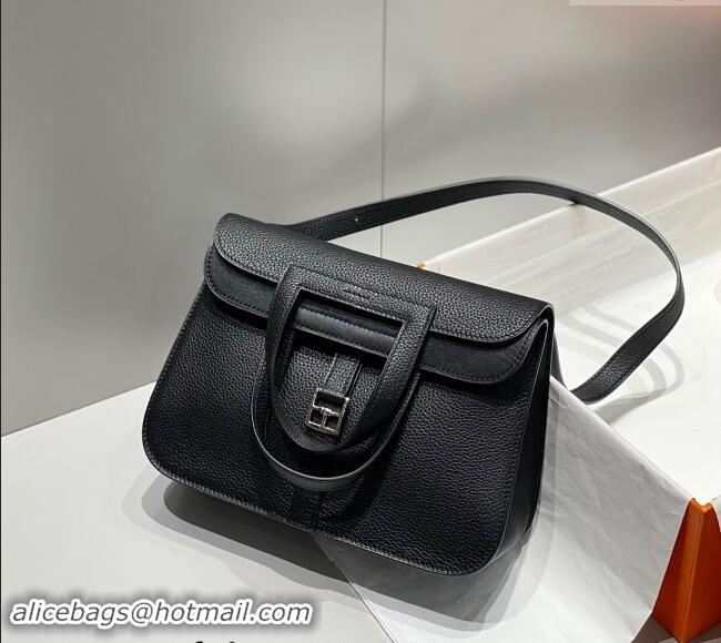 Good Looking Hermes Halzan 25cm Bag in Togo Calfskin H092501 Black/Silver 2024