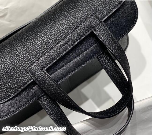 Good Looking Hermes Halzan 25cm Bag in Togo Calfskin H092501 Black/Silver 2024