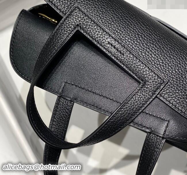 Buy Discount Hermes Halzan 25cm Bag in Togo Calfskin H092501 Black/Gold 2024