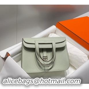 Luxury Discount Hermes Halzan 25cm Bag in Togo Calfskin H092501 Bubble Green 2024