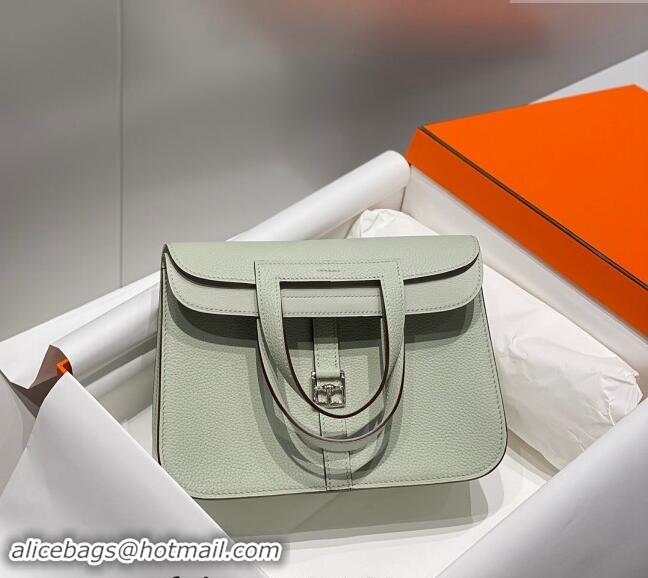 Luxury Discount Hermes Halzan 25cm Bag in Togo Calfskin H092501 Bubble Green 2024