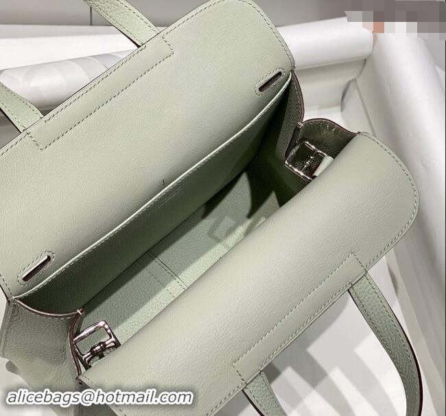 Luxury Discount Hermes Halzan 25cm Bag in Togo Calfskin H092501 Bubble Green 2024