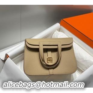 Popular Style Hermes Halzan 25cm Bag in Togo Calfskin H092501 Coat Grey 2024