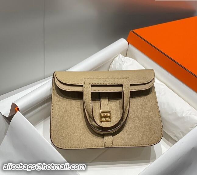 Popular Style Hermes Halzan 25cm Bag in Togo Calfskin H092501 Coat Grey 2024