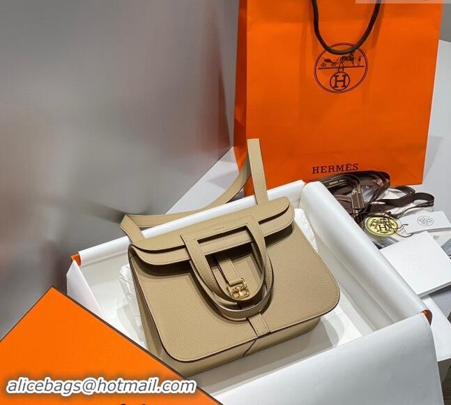 Popular Style Hermes Halzan 25cm Bag in Togo Calfskin H092501 Coat Grey 2024