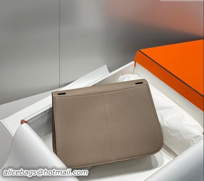 Top Grade Hermes Halzan 25cm Bag in Togo Calfskin H092501 Pitch Grey 2024