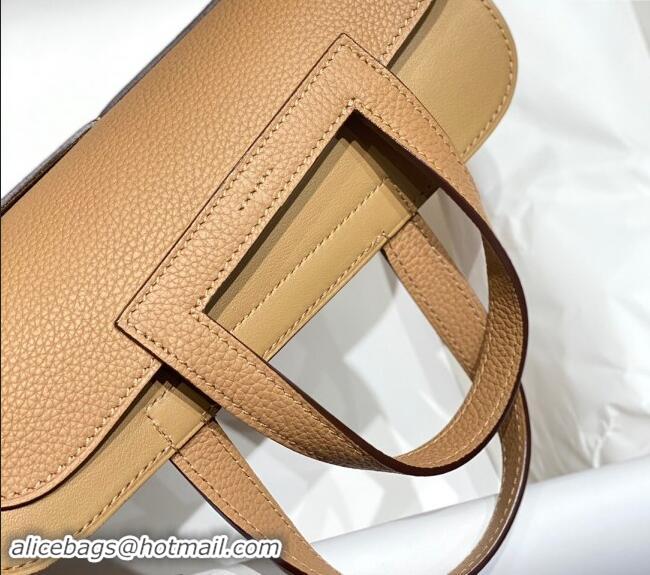 New Style Hermes Halzan 25cm Bag in Togo Calfskin H092501 Milky Tea Beige 2024