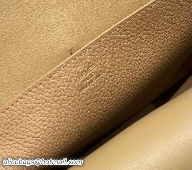 New Style Hermes Halzan 25cm Bag in Togo Calfskin H092501 Milky Tea Beige 2024