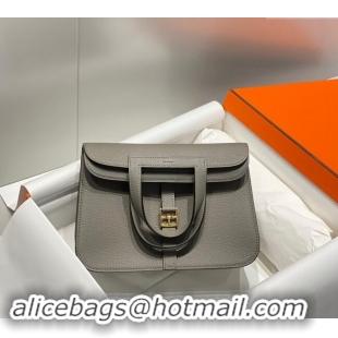 Top Grade Hermes Halzan 25cm Bag in Togo Calfskin H092501 Cloud Grey 2024