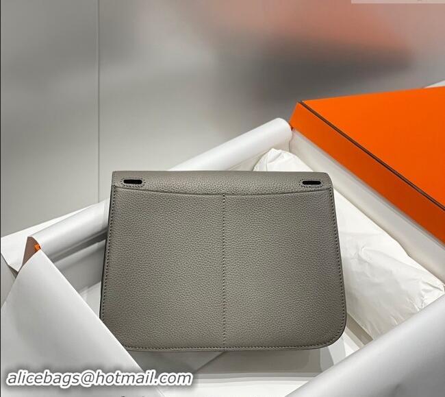 Top Grade Hermes Halzan 25cm Bag in Togo Calfskin H092501 Cloud Grey 2024