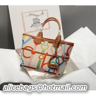 Famous Brand Hermes Steeple Tote Bag 28cm in Printed Canvas and Calfskin H5018 Brown 2024 (Half Handmade)