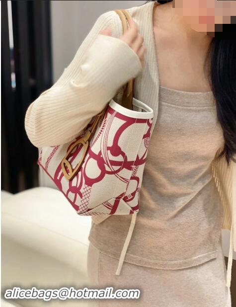 Best Quality Hermes Steeple Tote Bag 28cm in Printed Canvas and Calfskin H5019 Beige 2024 (Half Handmade)