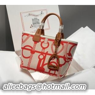 Popular Style Hermes Steeple Tote Bag 28cm in Printed Canvas and Calfskin H5019 Brown 2024 (Half Handmade)