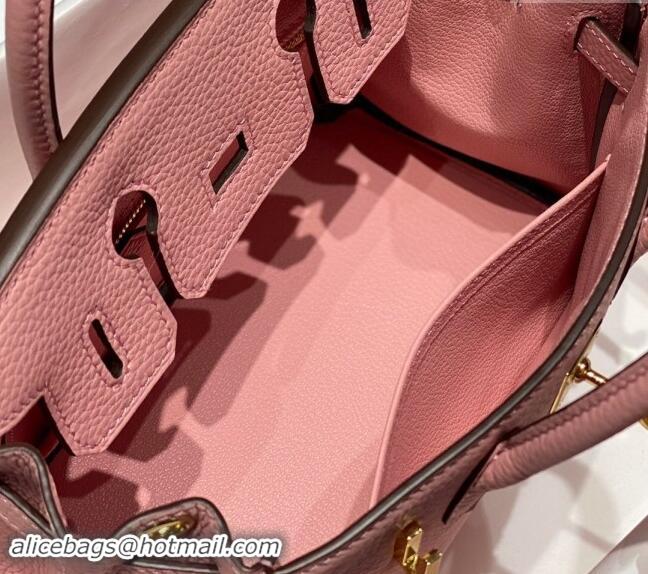 Promotional Hermes Mini Birkin 20cm bag with Shoulder Strap in Togo Leather H20 Milkshake Pink 2024