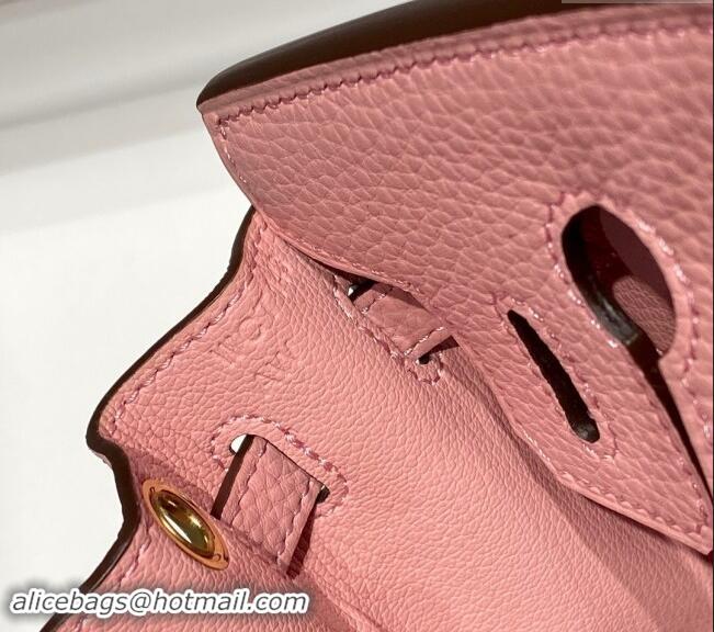 Promotional Hermes Mini Birkin 20cm bag with Shoulder Strap in Togo Leather H20 Milkshake Pink 2024