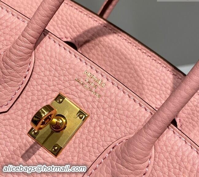 Promotional Hermes Mini Birkin 20cm bag with Shoulder Strap in Togo Leather H20 Milkshake Pink 2024