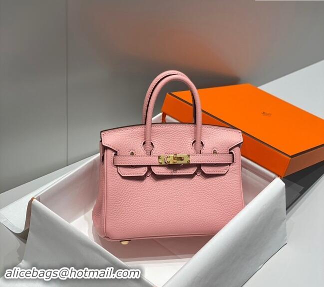 Promotional Hermes Mini Birkin 20cm bag with Shoulder Strap in Togo Leather H20 Milkshake Pink 2024