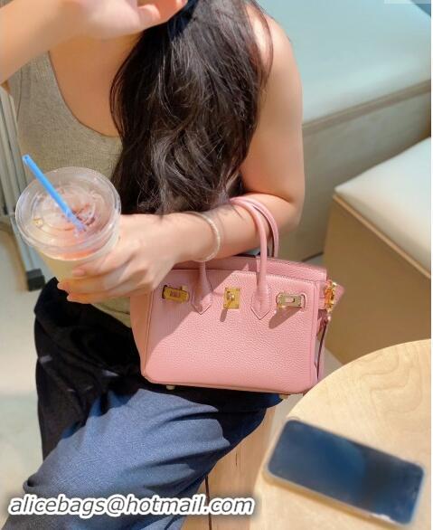 Promotional Hermes Mini Birkin 20cm bag with Shoulder Strap in Togo Leather H20 Milkshake Pink 2024