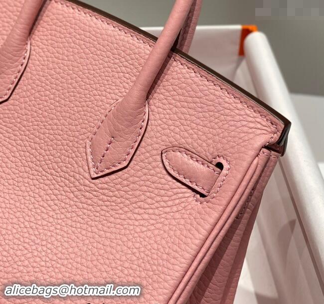 Promotional Hermes Mini Birkin 20cm bag with Shoulder Strap in Togo Leather H20 Milkshake Pink 2024