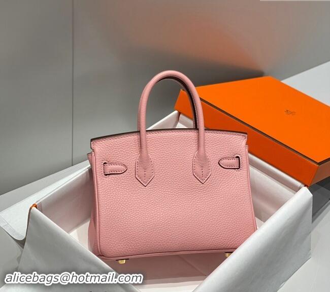 Promotional Hermes Mini Birkin 20cm bag with Shoulder Strap in Togo Leather H20 Milkshake Pink 2024