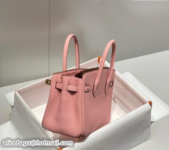 Promotional Hermes Mini Birkin 20cm bag with Shoulder Strap in Togo Leather H20 Milkshake Pink 2024