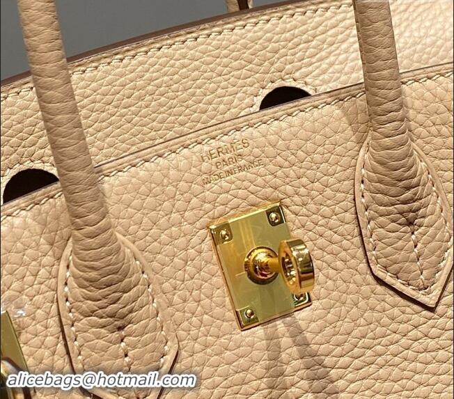 Top Quality Hermes Mini Birkin 20cm bag with Shoulder Strap in Togo Leather H20 Coat Grey 2024