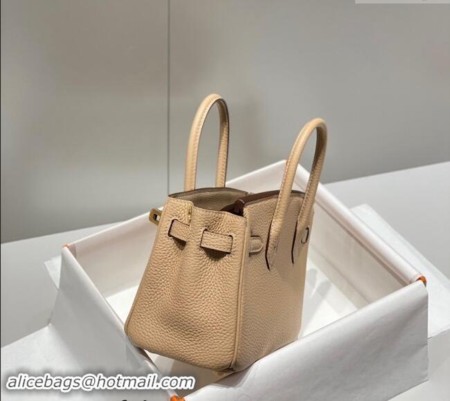 Top Quality Hermes Mini Birkin 20cm bag with Shoulder Strap in Togo Leather H20 Coat Grey 2024