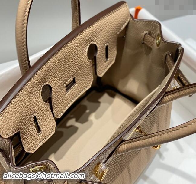 Top Quality Hermes Mini Birkin 20cm bag with Shoulder Strap in Togo Leather H20 Coat Grey 2024