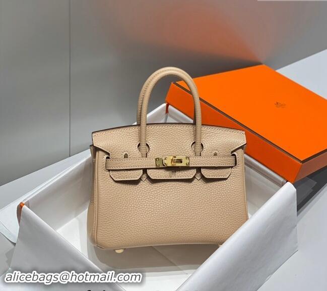 Top Quality Hermes Mini Birkin 20cm bag with Shoulder Strap in Togo Leather H20 Coat Grey 2024