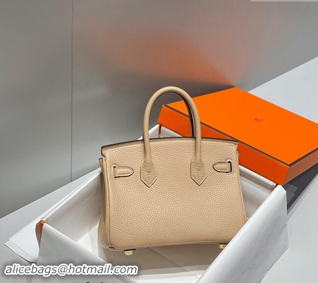 Top Quality Hermes Mini Birkin 20cm bag with Shoulder Strap in Togo Leather H20 Coat Grey 2024