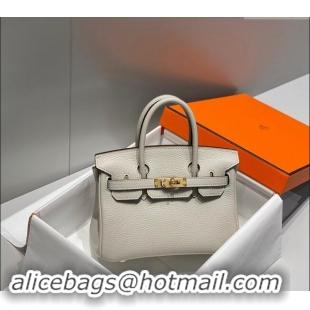 Famous Brand Hermes Mini Birkin 20cm bag with Shoulder Strap in Togo Leather H20 Pearl Grey 2024