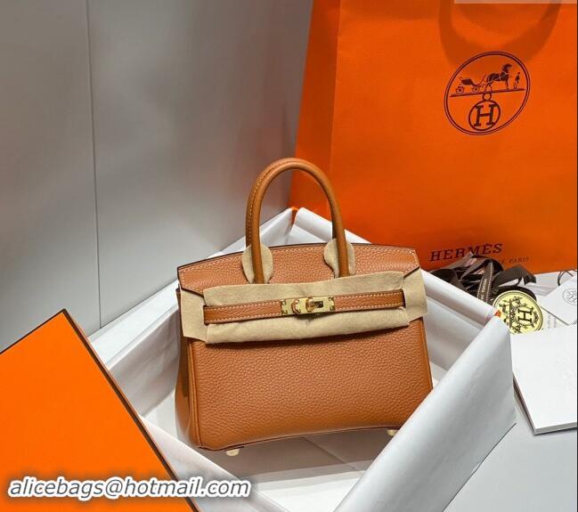 High Quality Hermes Mini Birkin 20cm bag with Shoulder Strap in Togo Leather H20 Brown 2024