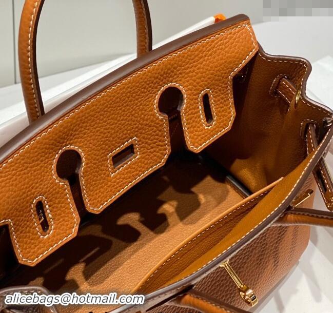 High Quality Hermes Mini Birkin 20cm bag with Shoulder Strap in Togo Leather H20 Brown 2024