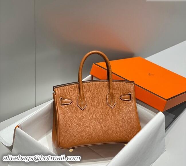 High Quality Hermes Mini Birkin 20cm bag with Shoulder Strap in Togo Leather H20 Brown 2024