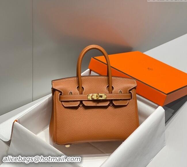 High Quality Hermes Mini Birkin 20cm bag with Shoulder Strap in Togo Leather H20 Brown 2024