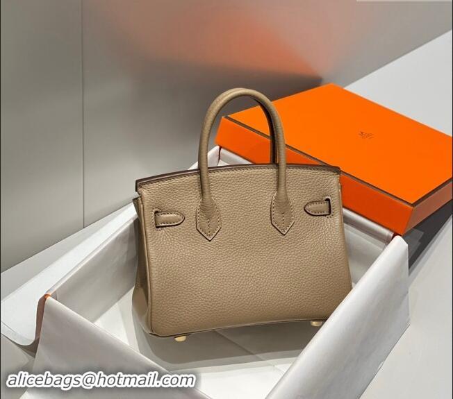 Best Price Hermes Mini Birkin 20cm bag with Shoulder Strap in Togo Leather H20 Dove Grey 2024