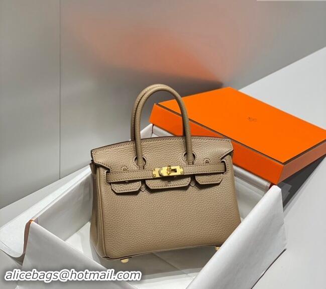 Best Price Hermes Mini Birkin 20cm bag with Shoulder Strap in Togo Leather H20 Dove Grey 2024