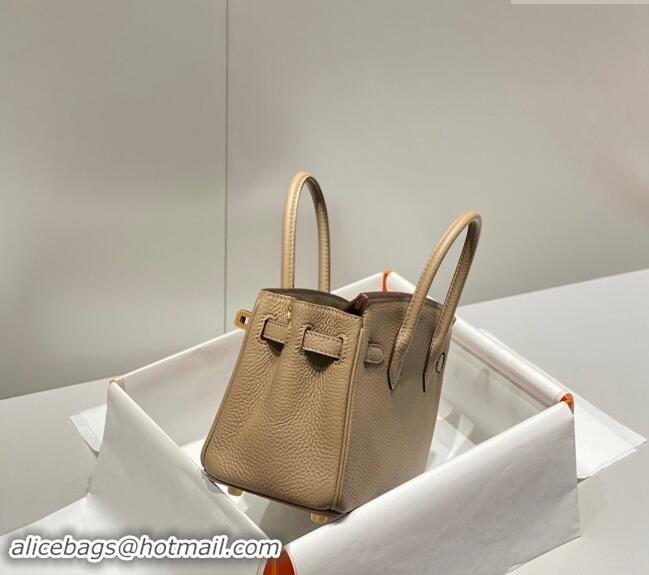 Best Price Hermes Mini Birkin 20cm bag with Shoulder Strap in Togo Leather H20 Dove Grey 2024