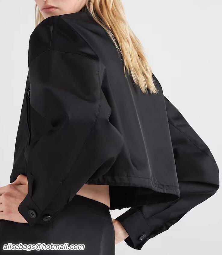 Top Grade Prada Re-Nylon Cropped Blouson Jacket PA8413 Black